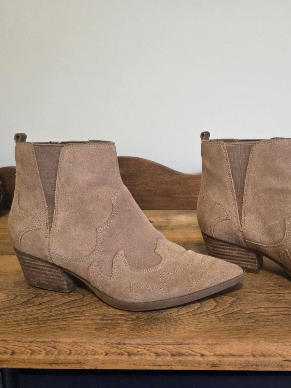 Suede Ankle Cowboy Boot